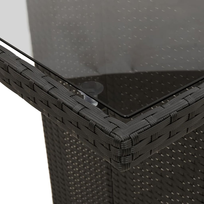 Set mobilier de grădină cu perne, 9 piese, negru, poliratan - WALTI WALTI