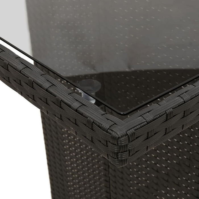 Set mobilier de grădină cu perne, 9 piese, negru, poliratan - WALTI WALTI