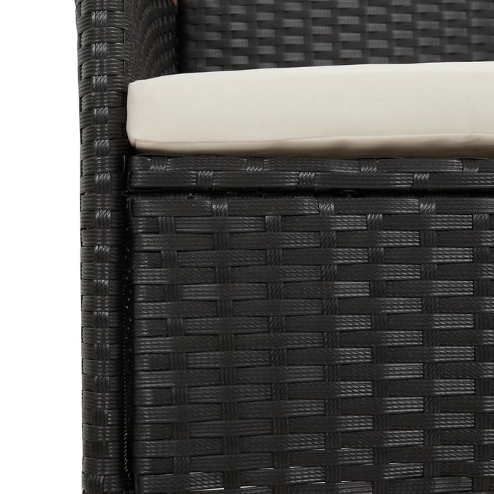 Set mobilier de exterior cu perne, 11 piese, negru, poliratan - WALTI WALTI