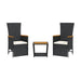 Set mobilier de grădină cu perne, 3 piese, negru, poliratan - WALTI WALTI