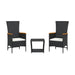 Set mobilier de grădină cu perne, 3 piese, negru, poliratan - WALTI WALTI