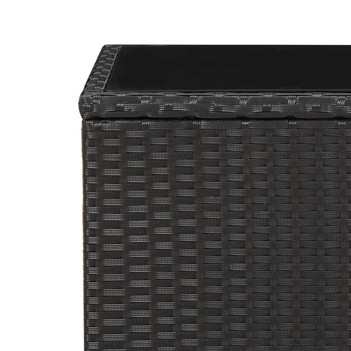 Set mobilier de grădină cu perne, 3 piese, negru, poliratan - WALTI WALTI