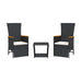 Set mobilier de grădină cu perne, 3 piese, negru, poliratan - WALTI WALTI