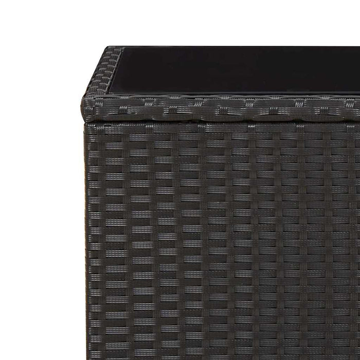 Set mobilier de grădină cu perne, 3 piese, negru, poliratan - WALTI WALTI