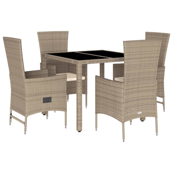 Set mobilier de grădină cu perne, 5 piese, bej, poliratan - WALTI WALTI