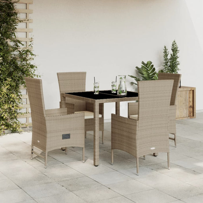 Set mobilier de grădină cu perne, 5 piese, bej, poliratan - WALTI WALTI