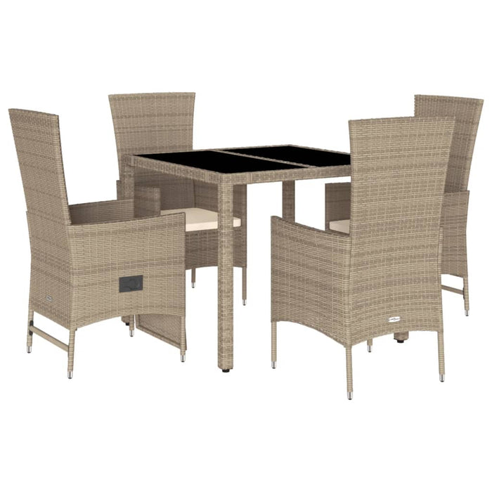 Set mobilier de grădină cu perne, 5 piese, bej, poliratan - WALTI WALTI