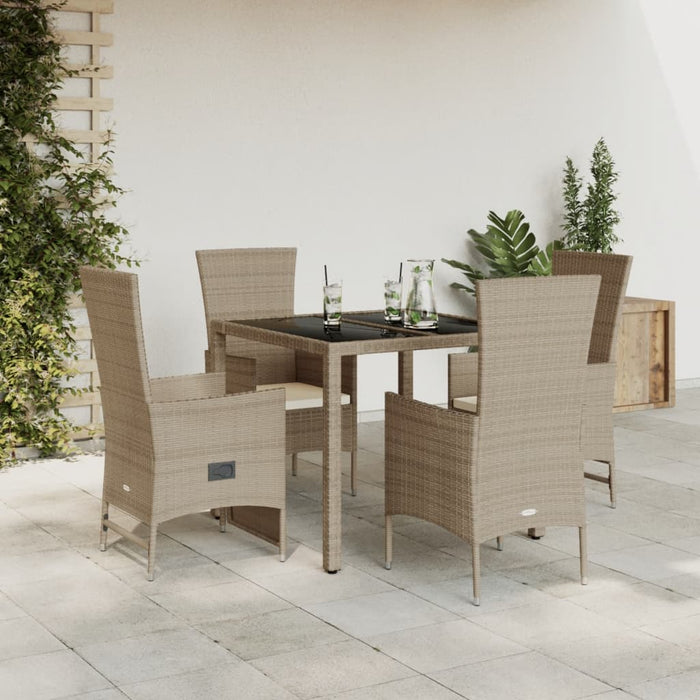 Set mobilier de grădină cu perne, 5 piese, bej, poliratan - WALTI WALTI