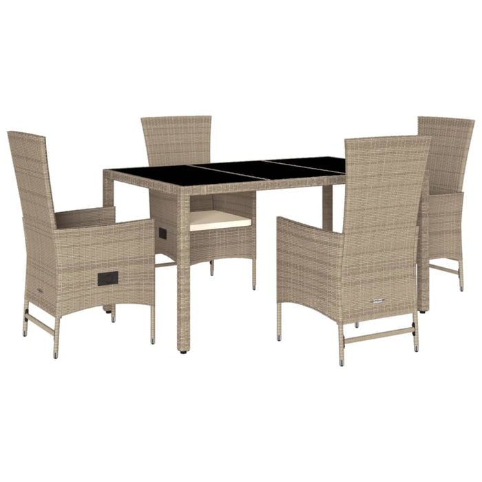 Set mobilier de grădină cu perne, 5 piese, bej, poliratan - WALTI WALTI