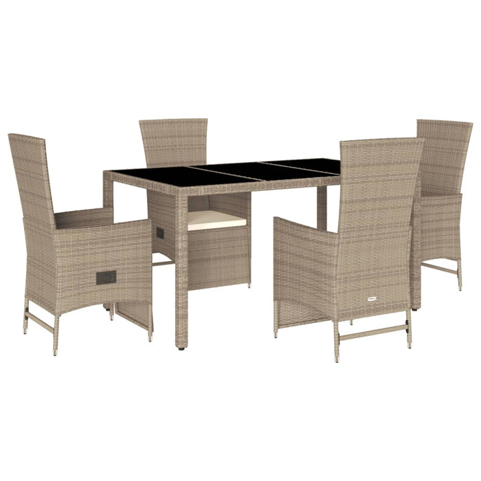 Set mobilier de grădină cu perne, 5 piese, bej, poliratan - WALTI WALTI