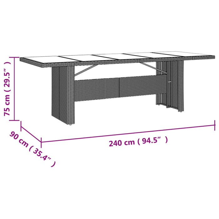 Set mobilier de grădină cu perne, 11 piese, bej, poliratan - WALTI WALTI