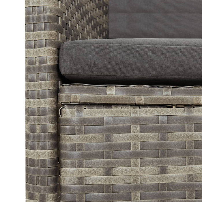 Set mobilier de grădină cu perne, 11 piese, gri, poliratan - WALTI WALTI