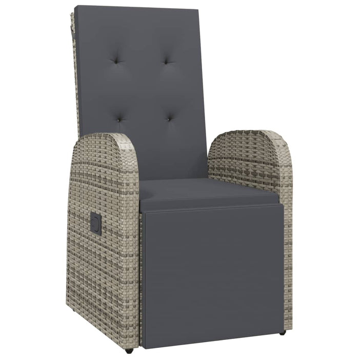 Set mobilier de grădină cu perne, 11 piese, gri, poliratan - WALTI WALTI