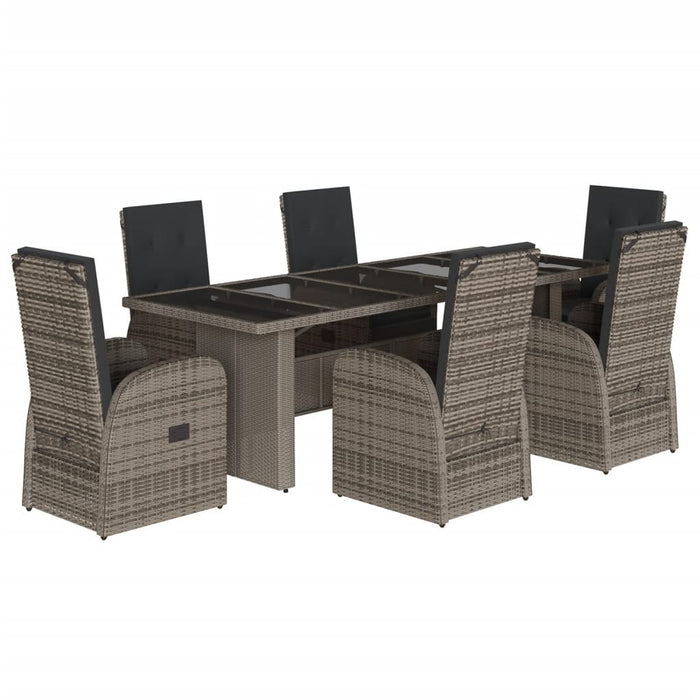 Set mobilier de grădină cu perne, 7 piese, gri, poliratan - WALTI WALTI
