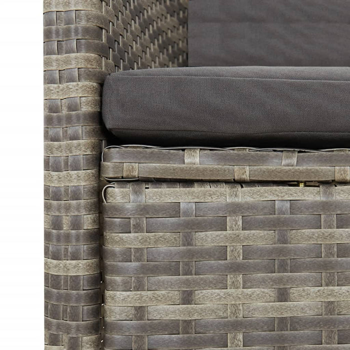 Set mobilier de grădină cu perne, 11 piese, gri, poliratan - WALTI WALTI