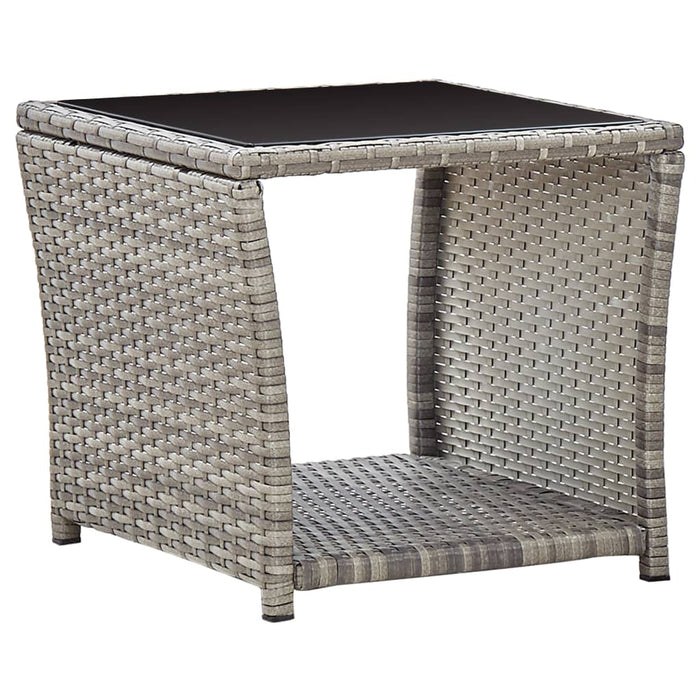 Set mobilier de grădină cu perne, 3 piese, gri, poliratan - WALTI WALTI