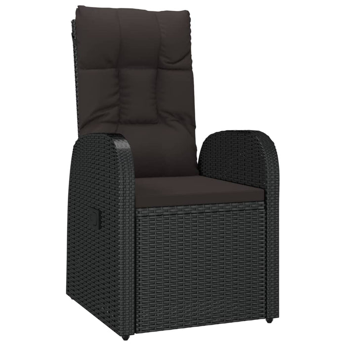 Set mobilier de grădină cu perne, 7 piese, negru, poliratan - WALTI WALTI
