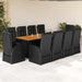 Set mobilier de exterior cu perne, 11 piese, negru, poliratan - WALTI WALTI