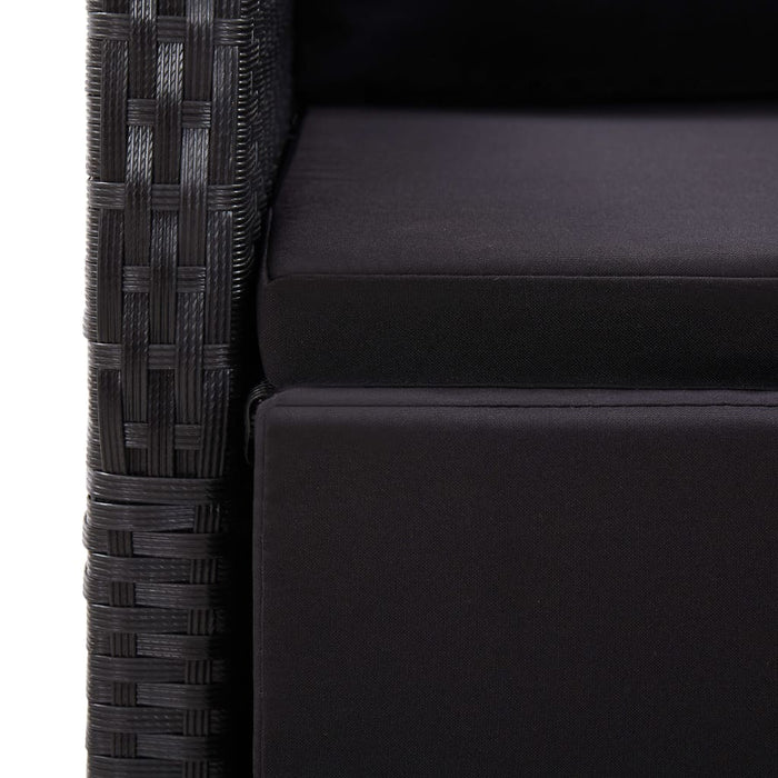 Set mobilier de grădină cu perne, 7 piese, negru, poliratan - WALTI WALTI
