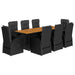Set mobilier de grădină cu perne, 9 piese, negru, poliratan - WALTI WALTI
