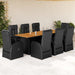 Set mobilier de grădină cu perne, 9 piese, negru, poliratan - WALTI WALTI