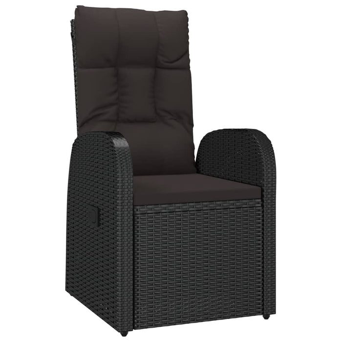 Set mobilier de grădină cu perne, 9 piese, negru, poliratan - WALTI WALTI