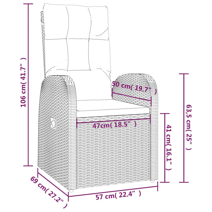Set mobilier de grădină cu perne, 9 piese, negru, poliratan - WALTI WALTI