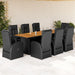 Set mobilier de grădină cu perne, 9 piese, negru, poliratan - WALTI WALTI