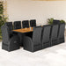 Set mobilier de exterior cu perne, 11 piese, negru, poliratan - WALTI WALTI