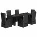 Set mobilier de grădină cu perne, 7 piese, negru, poliratan - WALTI WALTI