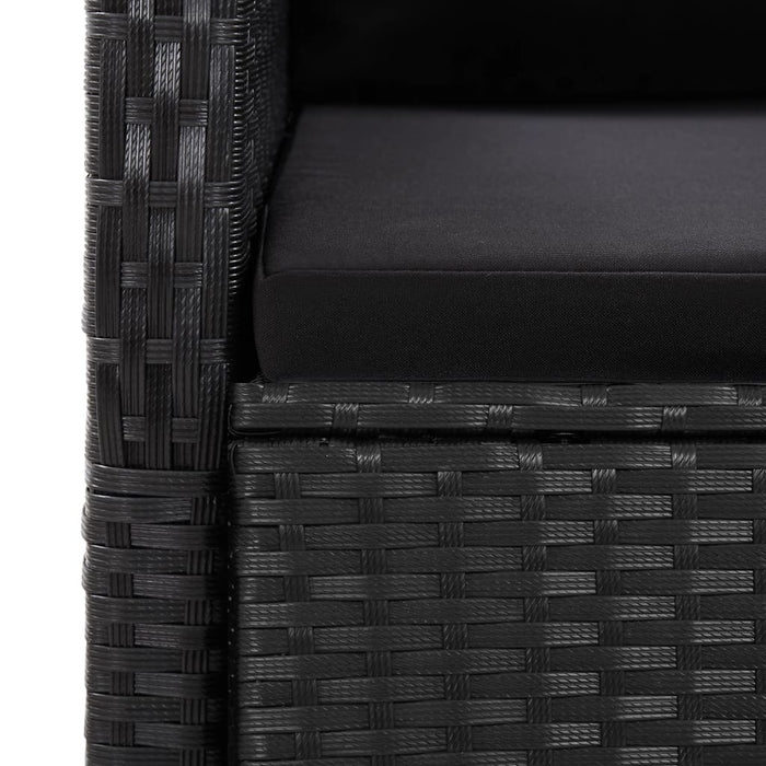 Set mobilier de grădină cu perne, 7 piese, negru, poliratan - WALTI WALTI