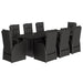 Set mobilier de grădină cu perne, 9 piese, negru, poliratan - WALTI WALTI