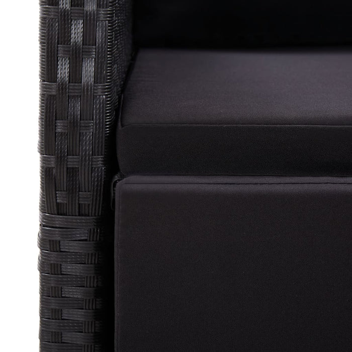Set mobilier de grădină cu perne, 7 piese, negru, poliratan - WALTI WALTI