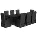 Set mobilier de grădină cu perne, 9 piese, negru, poliratan - WALTI WALTI