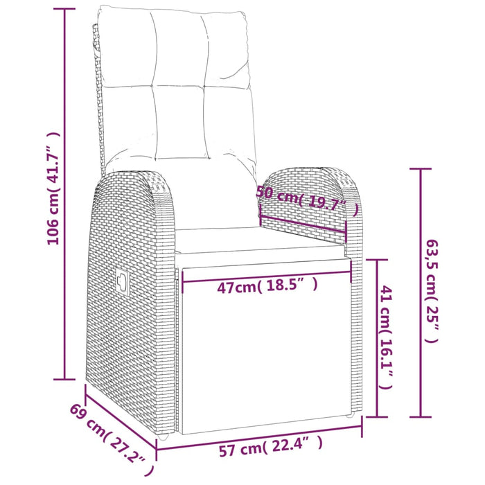 Set mobilier de exterior cu perne, 11 piese, negru, poliratan WALTI