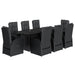 Set mobilier de grădină cu perne, 9 piese, negru, poliratan - WALTI WALTI