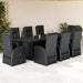Set mobilier de grădină cu perne, 9 piese, negru, poliratan - WALTI WALTI