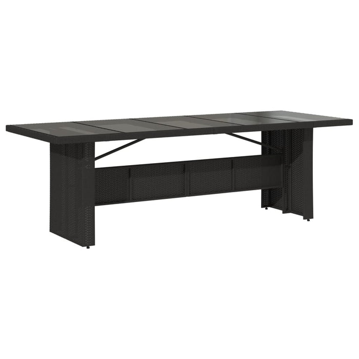 Set mobilier de exterior cu perne, 11 piese, negru, poliratan WALTI