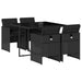 Set mobilier de grădină cu perne, 5 piese, negru, poliratan - WALTI WALTI