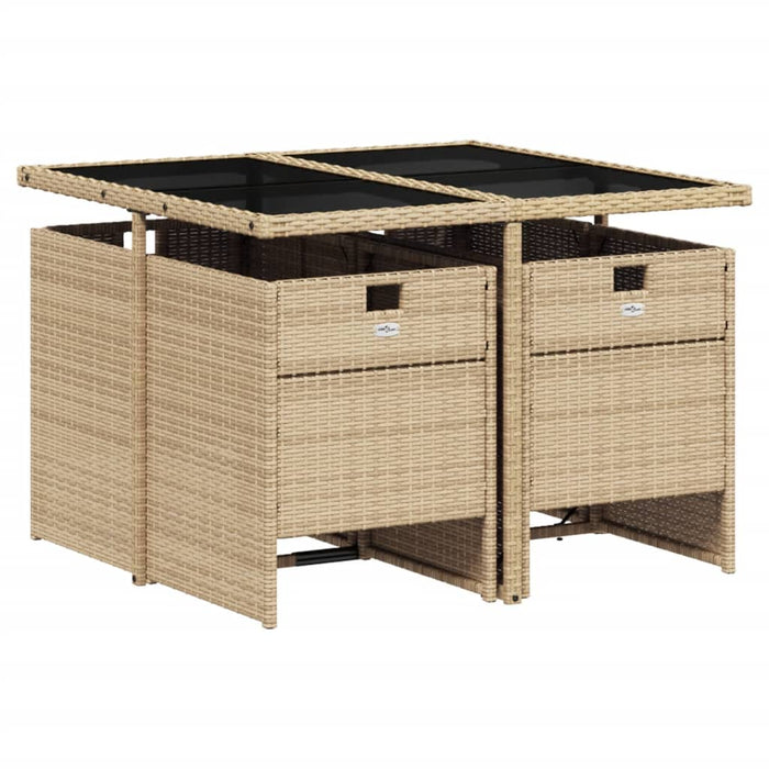 Set mobilier de grădină cu perne, 5 piese, bej, poliratan - WALTI WALTI