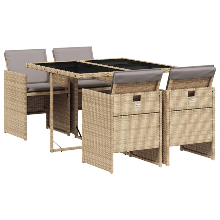 Set mobilier pentru grădină, 5 piese, cu perne, bej, poliratan - WALTI WALTI
