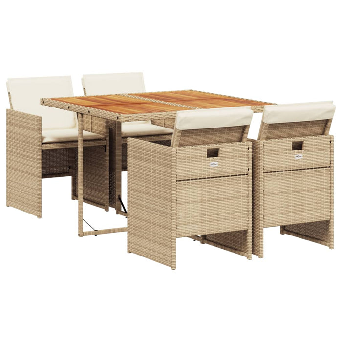 Set mobilier de grădină cu perne, 5 piese, bej, poliratan - WALTI WALTI