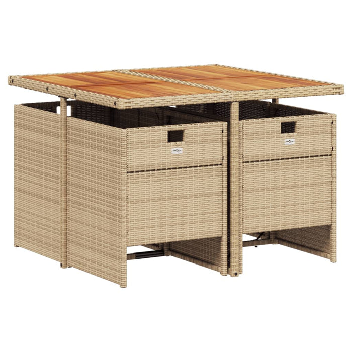 Set mobilier de grădină cu perne, 5 piese, bej, poliratan - WALTI WALTI