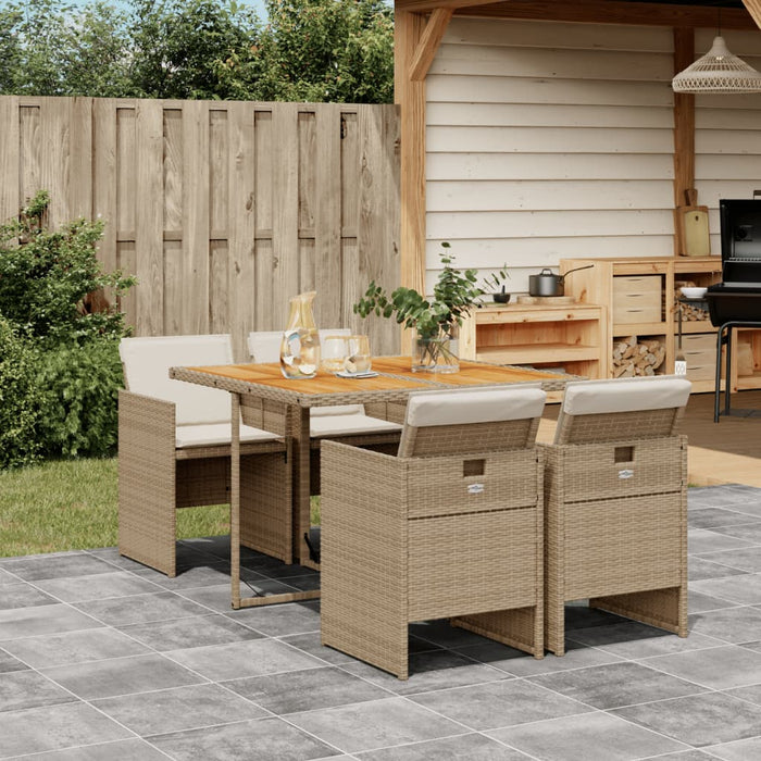Set mobilier de grădină cu perne, 5 piese, bej, poliratan - WALTI WALTI
