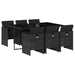 Set mobilier de grădină cu perne, 7 piese, negru, poliratan - WALTI WALTI
