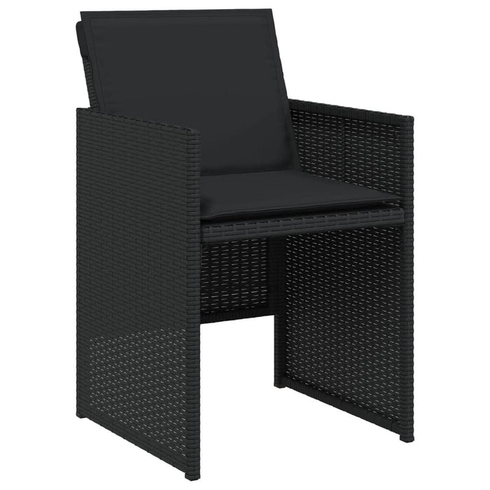Set mobilier de grădină cu perne, 7 piese, negru, poliratan - WALTI WALTI