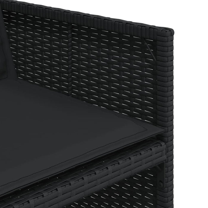 Set mobilier de grădină cu perne, 7 piese, negru, poliratan - WALTI WALTI