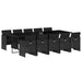 Set mobilier de exterior cu perne, 11 piese, negru, poliratan - WALTI WALTI