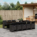 Set mobilier de exterior cu perne, 11 piese, negru, poliratan - WALTI WALTI