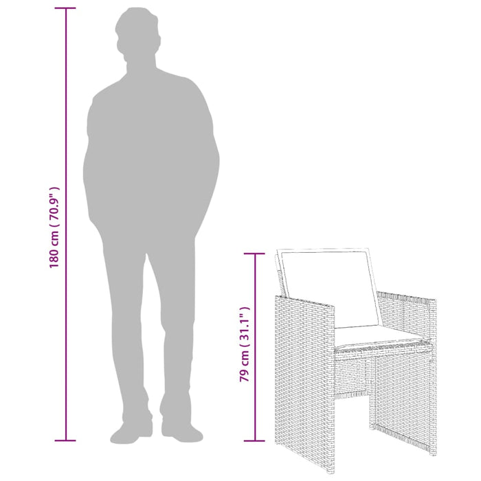 Set mobilier de grădină cu perne, 11 piese, bej, poliratan - WALTI WALTI